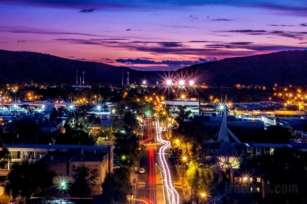 Alice Springs at night from ANZAC Hill