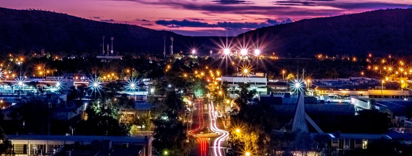 Alice Springs at night from ANZAC Hill