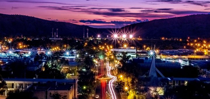 Alice Springs at night from ANZAC Hill