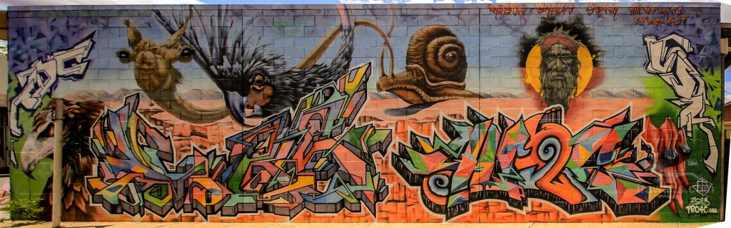 Wall painting/art in Alice Springs town taken in 2016